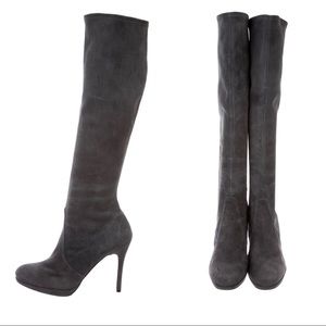 Stuart Weitzman Platform Knee High Suede Boots